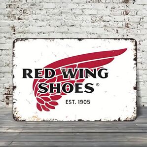 【ブリキ看板】レッドウイング RED WING SHOES ロゴ 赤い翼 ヴィンテージ メタルサイン