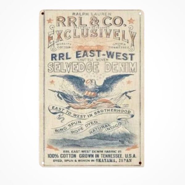 【ブリキ看板】RRL ダブルアールエル ラルフローレン アメリカン雑貨 ヴィンテージ