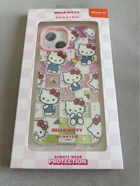 スキニーディップ×サンリオハローキティ ホロチェックiphone15ケース