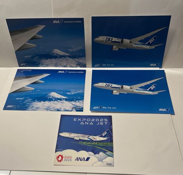 ANA EXPO2025 JET ステッカー1枚,ポストカード4枚