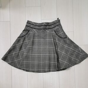 C.D.S BASIC グレーチェック フレアスカート