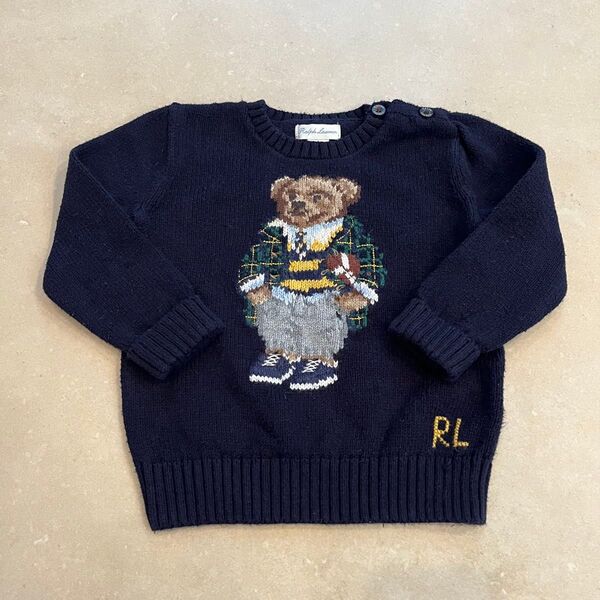 Ralph Lauren ポロベア POLO クマ刺繍ニットセーター 24M ラルフローレン