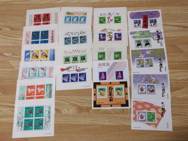 お年玉年賀切手シート まとめ売り 昭和40年-64年 の一部