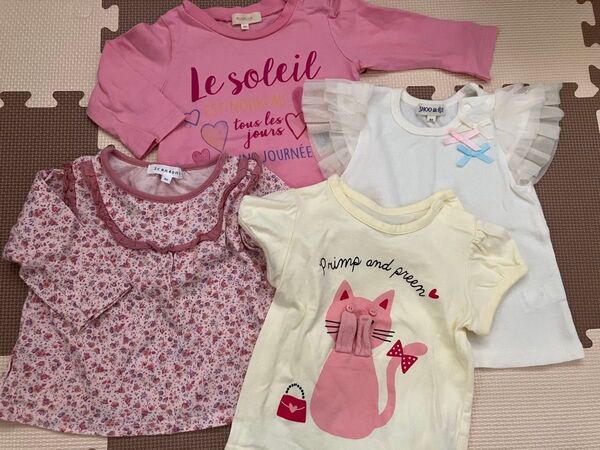 女の子 半袖 長袖 Tシャツ トップス セット 80