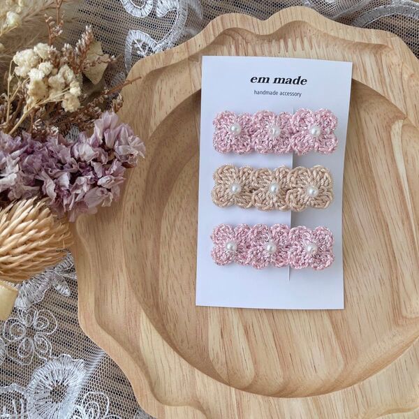 【即日発送可】ハンドメイド キッズ ベビー ヘアピン