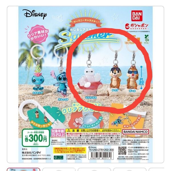 ディズニー めじるしアクセサリー summer ベイマックス チップ デール