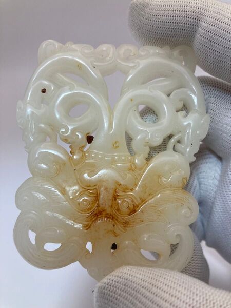 中国和田玉 中国美術 時代物 白玉 骨董品 中国古玩 和田白玉 極細工彫刻 唐物 風水置物 お守り 根付 中国古美術品 縁起物