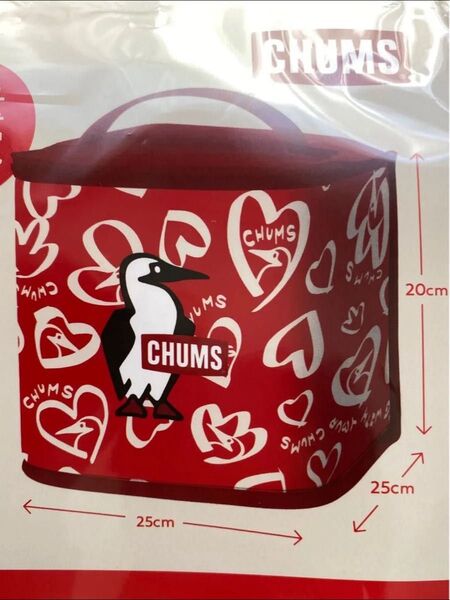 【クーポン利用可能】CHUMS BIG スクエア ボックス ポーチ レッド チャムス 十六茶