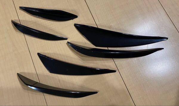 カナード 汎用品 6個 汎用 カー オートフロントバンパーフィン スポイラー リフィット 傷防止