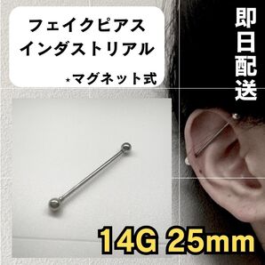 【即日発送】磁力強め インダストリアル フェイクピアス 25mm マグネット