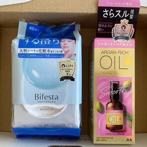 mandom ルシードエル アルガンオイル EXヘアオイル &ビフェスタ ミセラークレンジングシート ブライトアップ