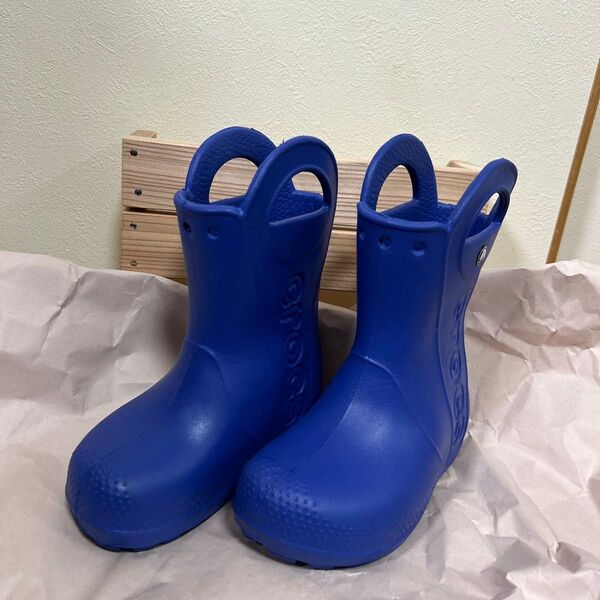 Crocs ハンドル イット キッズ レインブーツ 長靴 ブルー クロックス 16.5㎝