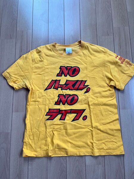 NOハッスルNOライフタワーレコード限定半袖tシャツ中古M黄色イエローTOWERRECORD小川直也八王子実践小野道場プロレス