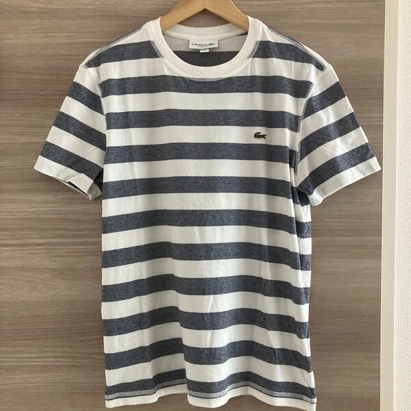 Sサイズ 半袖 Tシャツ ラコステ ボーダー柄 LACOSTE ワニ メンズ