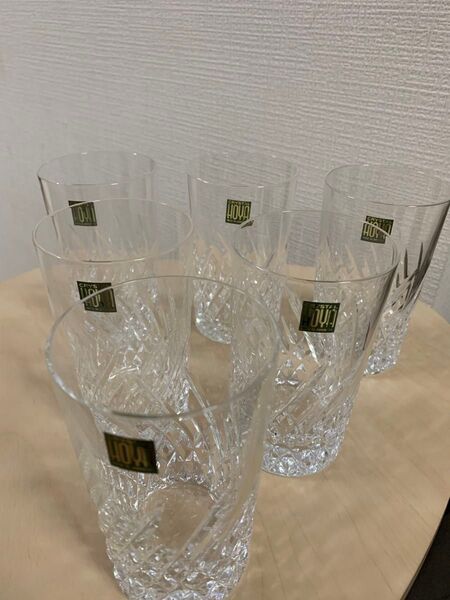 HOYA クリスタルガラス カットデザイン グラス 6個セット