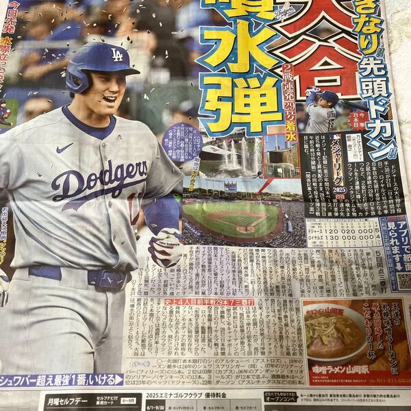 大谷翔平、6月29日北海道スポニチ記事 坂本勇人 巨人 ジャイアンツ スポーツ報知 報知新聞 新聞記事 日刊スポーツ King
