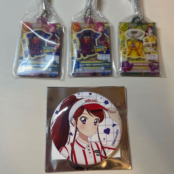 アイカツ だれでもアイドル活動アクリルチャーム ガチャ ラウンドワン 缶バッジ