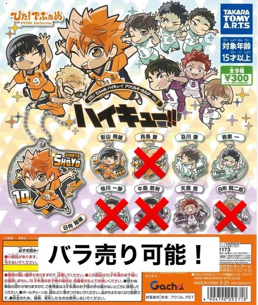 【バラ売り可】ぴた!でふぉめ ハイキュー!! アクリルキーホルダー vol.2 「日向」「影山」「及川」「岩泉」「天童」