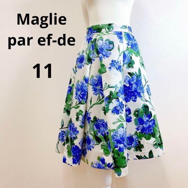 Maglie par ef-de フレアスカート Aライン ミモレ丈 花柄 11