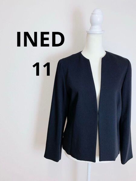 美品 INEDノーカラージャケット 11