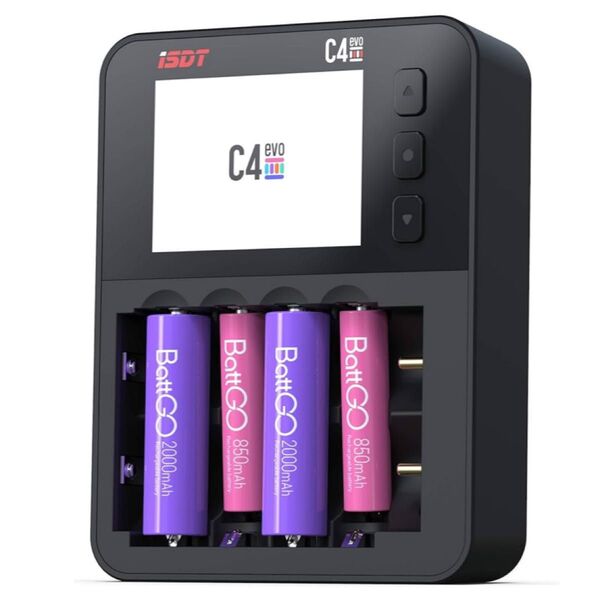 E ISDT C4 EVO 電池充電器 スマート バッテリー 急速充電器 ミニ四駆 1-6S Lipo AA/AAA 単3・単4
