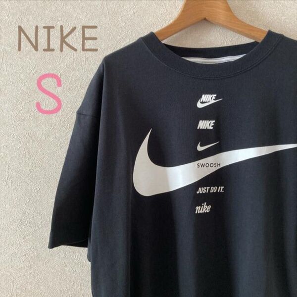 コットン100%NIKE Tシャツ S ブラック 黒 綿 NIKE ナイキ 半袖