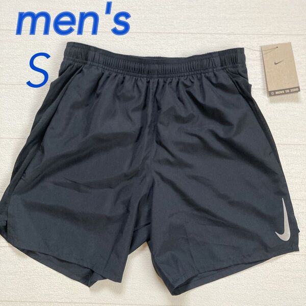 S☆ メンズ ハーフパンツ ショートパンツ 新品 ブラックナイキ ランニング インナーパンツなし