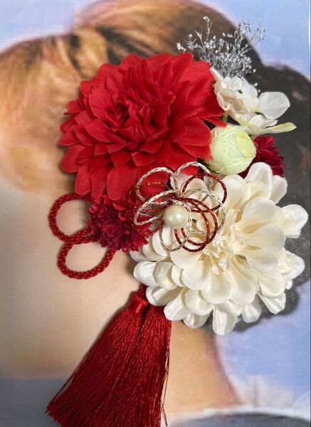 最終価格!かわいい 髪飾り 成人式 卒業式 結婚式 袴 振袖 ヘアアクセサリー 入学式 プリザーブド タッセル 前撮り 一点物
