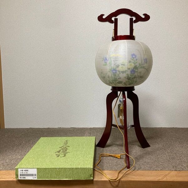 盆ちょうちん 行灯 ワイン塗り11号絹ニ重張り 訳あり品