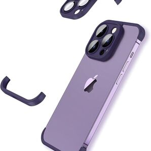 フレームレス シリコン バンパー 電話ケース iPhone 14 Pro Max ガラス カメラ プロテクター カバー 衝撃吸収