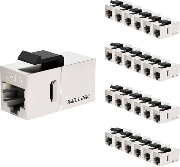 Cat6 カプラー RJ45 Cat6 シールド付き 25個セット