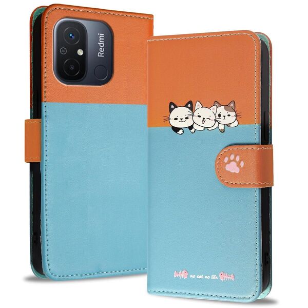 Redmi 12C ケース 手帳型 猫 スタンド機能 カード収納 かわいい猫