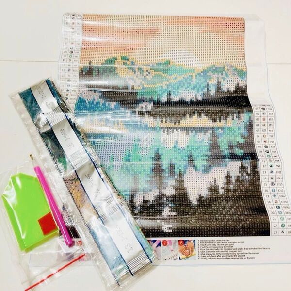 30×40CM ダイヤモンドアート 風景、5D DIYモザイク全面貼り付けタイプ