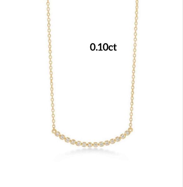 AHKAH ビリーブユーロングダイヤネックレス YG 0.10ct 18金k18