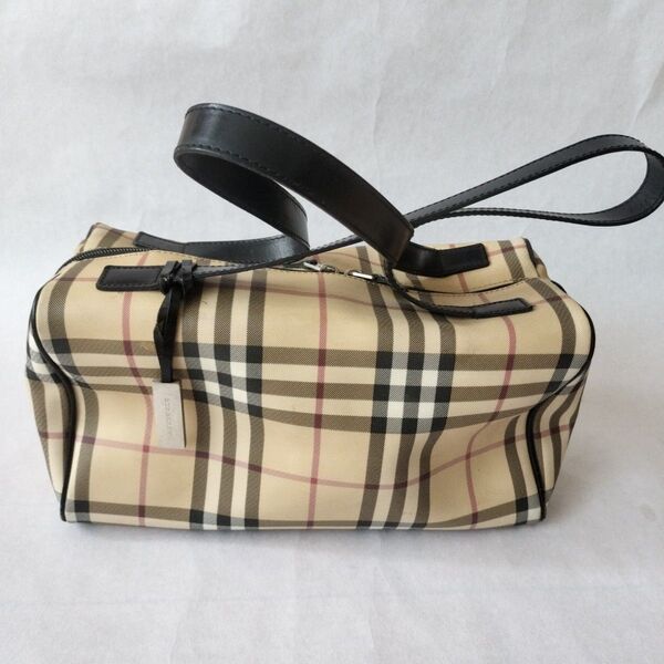 Burberry ベージュ チェック柄 ハンドバッグ イタリア製 ノバチェック ミニボストンバッグ