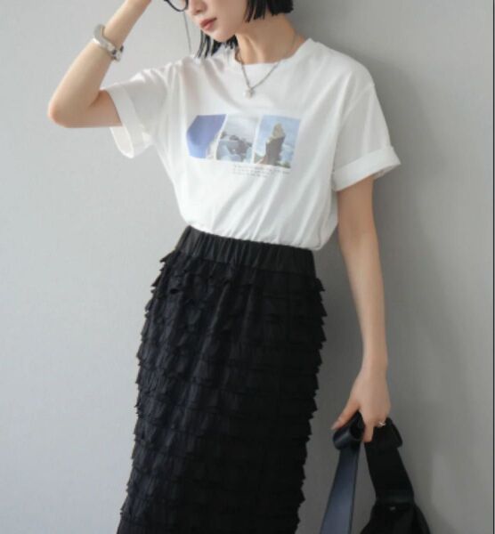 コラージュフォトコンパクトTシャツ オフ lumier 同型 リュミエ 新品
