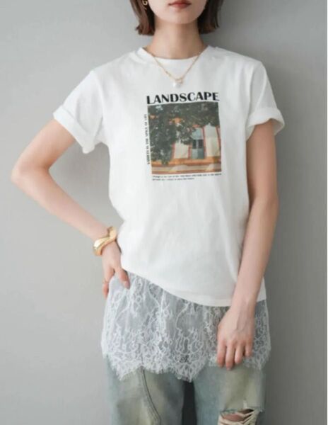 グラフィックTシャツ オフ3 リュミエ lumier 同型 トレンド感 新品