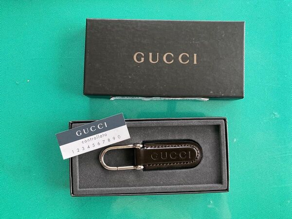 GUCCI キーホルダー キーリング ブラウン 未使用に近い 箱付き