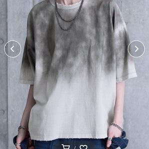 【SERACE】ヴィンテージデザイン ルーズグラデーション Tシャツ メンズ M ダメージTシャツ