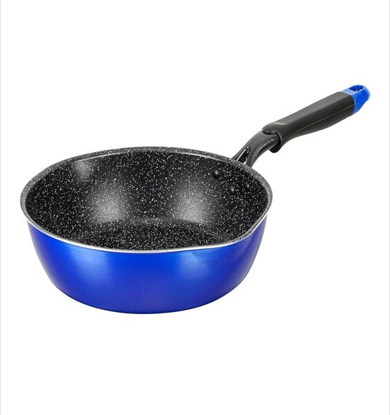 深型フライパン 24cm ブルー IH・ガス対応 鍋のように扱える 焼く 茹でる 煮る 揚げる メガフカ