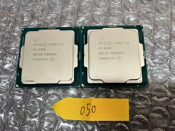 050: Intel i5-9500 3.00GHz SRF4B CPU 計2個