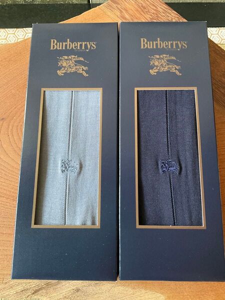 Burberrys ソックス 2足セット グレー ネイビー 25cm 夏用 靴下 バーバリー 紳士