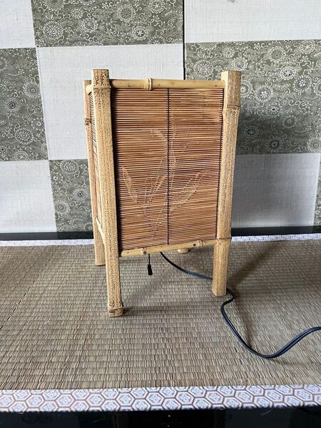 竹製フロアスタンド コード式 あんどん 和モダン 古風 昭和レトロ 竹籠 和風 和モダン