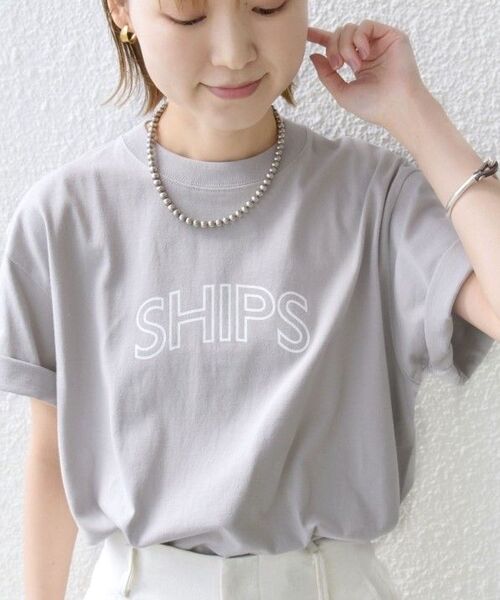【新品未使用・匿名配送・送料無料】SHIPS ラウンド プリント ロゴ TEE Mサイズ