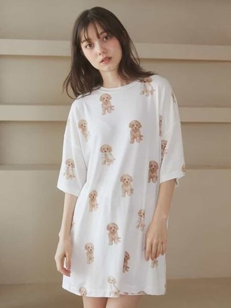 【新品未使用・匿名配送・送料無料】ジェラートピケ トイプードル柄ビッグTシャツ