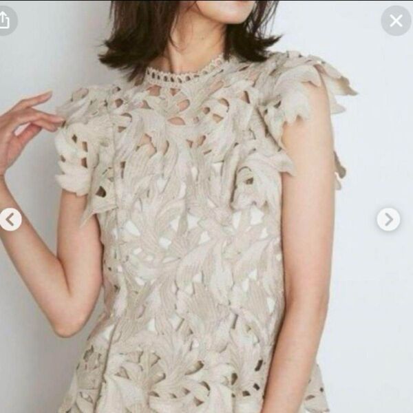 スナイデル snidel トップス リーフレースブラウス