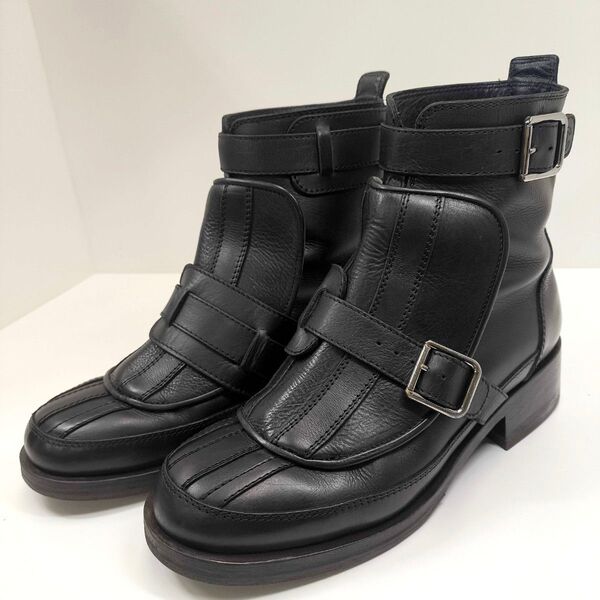 極美品 36 1/2 シャネル エンジニアブーツ ココマーク vibram 黒