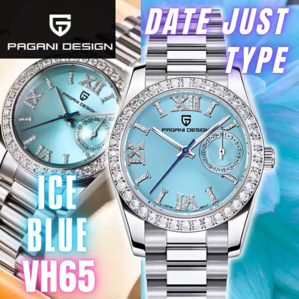 新品 32mm デイトジャスト アイスブルー オマージュ ウォッチ セイコー VH65 46DJW01 腕時計 パガーニデザイン