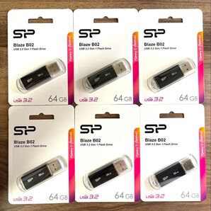 USBメモリ 64GB シリコンパワーUSB3.1ヘアライン仕上げ【6個セット】