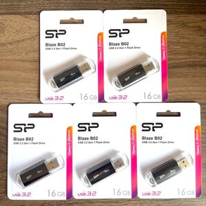 USBメモリ 16GB シリコンパワーUSB3.1ヘアライン仕上げ【5個セット】